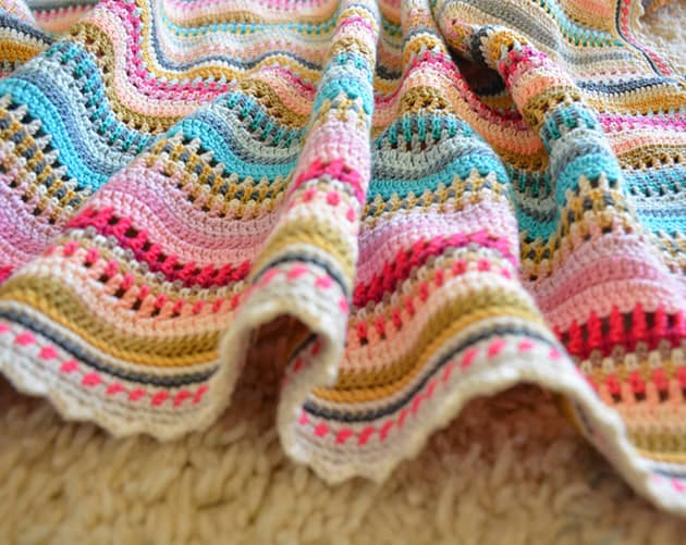 stripes and colours crochet blanket