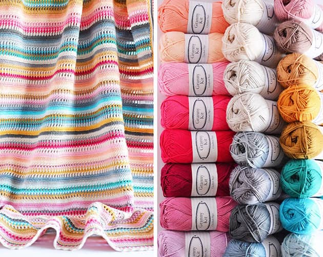 Calming Stripes Crochet Blanket - MJ's off the Hook Designs