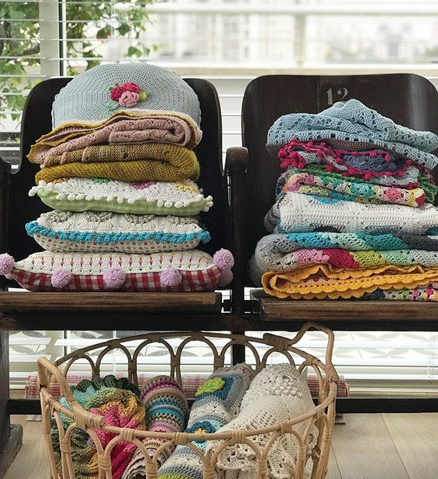 cotton crochet blanket spring sale
