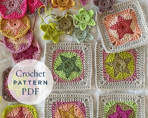 Crochet Starfish Square Pattern
