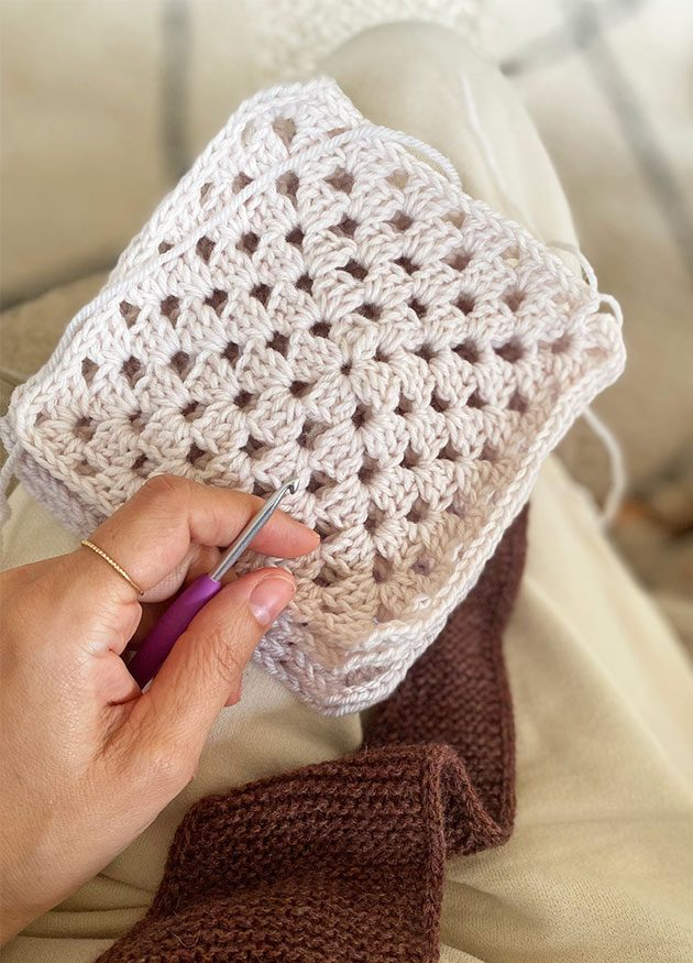 Granny square blanket & knitting tutorial